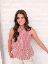 Load image into Gallery viewer, Over The Hill Red Stripe Top
