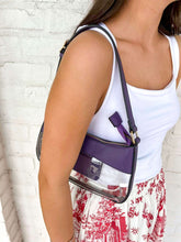 Load image into Gallery viewer, Clear Purple Faux Leather Shoulder Hand Bag