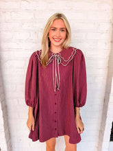 Load image into Gallery viewer, Walk Around The Park Burgundy Dress