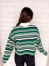 Load image into Gallery viewer, Miles On It Stripe Green Top
