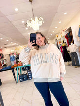 Load image into Gallery viewer, Give Thanks Latte Gingham Pullover