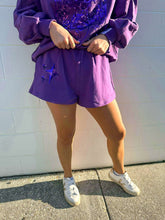 Load image into Gallery viewer, Queen Of Sparkles Purple Sparkle Logo Short