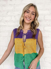 Load image into Gallery viewer, Mardi Gras Sequin Color Block Top
