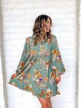 Load image into Gallery viewer, Floral Fields Green Dress