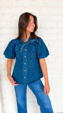 Load image into Gallery viewer, Carry Me Away Dark Denim Top
