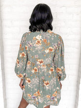 Load image into Gallery viewer, Floral Fields Green Dress