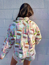 Load image into Gallery viewer, Queen Of Sparkles Rainbow Plaid Daiquiri Button Up