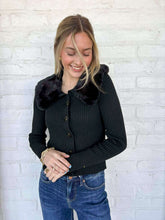 Load image into Gallery viewer, Meet My New Friend Black Fur Top