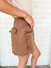 Load image into Gallery viewer, Find Me Here Brown Denim Skirt