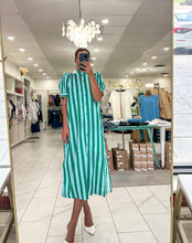 Load image into Gallery viewer, New Start Green Stripe Dress