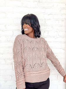 Classy Details Light Mocha Top