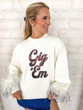 Load image into Gallery viewer, Queen Of Sparkles Texas A&amp;M Feather Sleeve Sweater