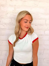 Load image into Gallery viewer, Favorite Tee White &amp; Red