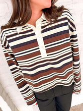 Load image into Gallery viewer, Miles On It Stripe Brown Top