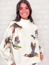 Load image into Gallery viewer, Queen Of Sparkles Flying Duck Mock Neck Sweatshirt