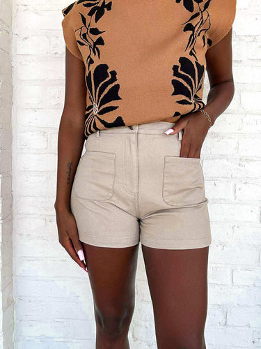 Recap From Here Taupe Shorts