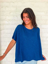 Load image into Gallery viewer, Sunset Stroll Light Navy Oversized Top