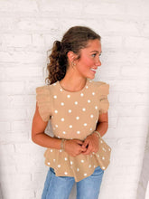 Load image into Gallery viewer, Polka Dot Power Taupe Top