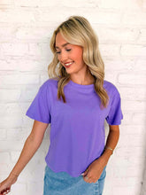 Load image into Gallery viewer, Fill My Cup Cropped Lavender Tee