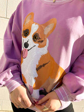 Load image into Gallery viewer, Queen Of Sparkles Light Purple Corgi Sweatshirt