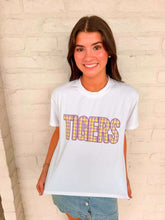 Load image into Gallery viewer, Jordan Amanda TIGERS Gingham embroidered top