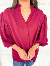 Load image into Gallery viewer, Anything and Everything Burgundy Top