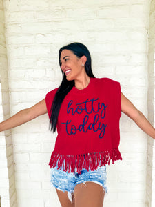 Queen Of Sparkles Ole Miss Fringe Sweater Vest