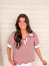 Load image into Gallery viewer, Gingham Goodness Red Top