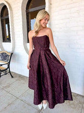 Load image into Gallery viewer, Embossed Babe Burgundy Dress