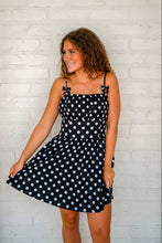 Load image into Gallery viewer, Doing Fine Black Polka Dot Dress