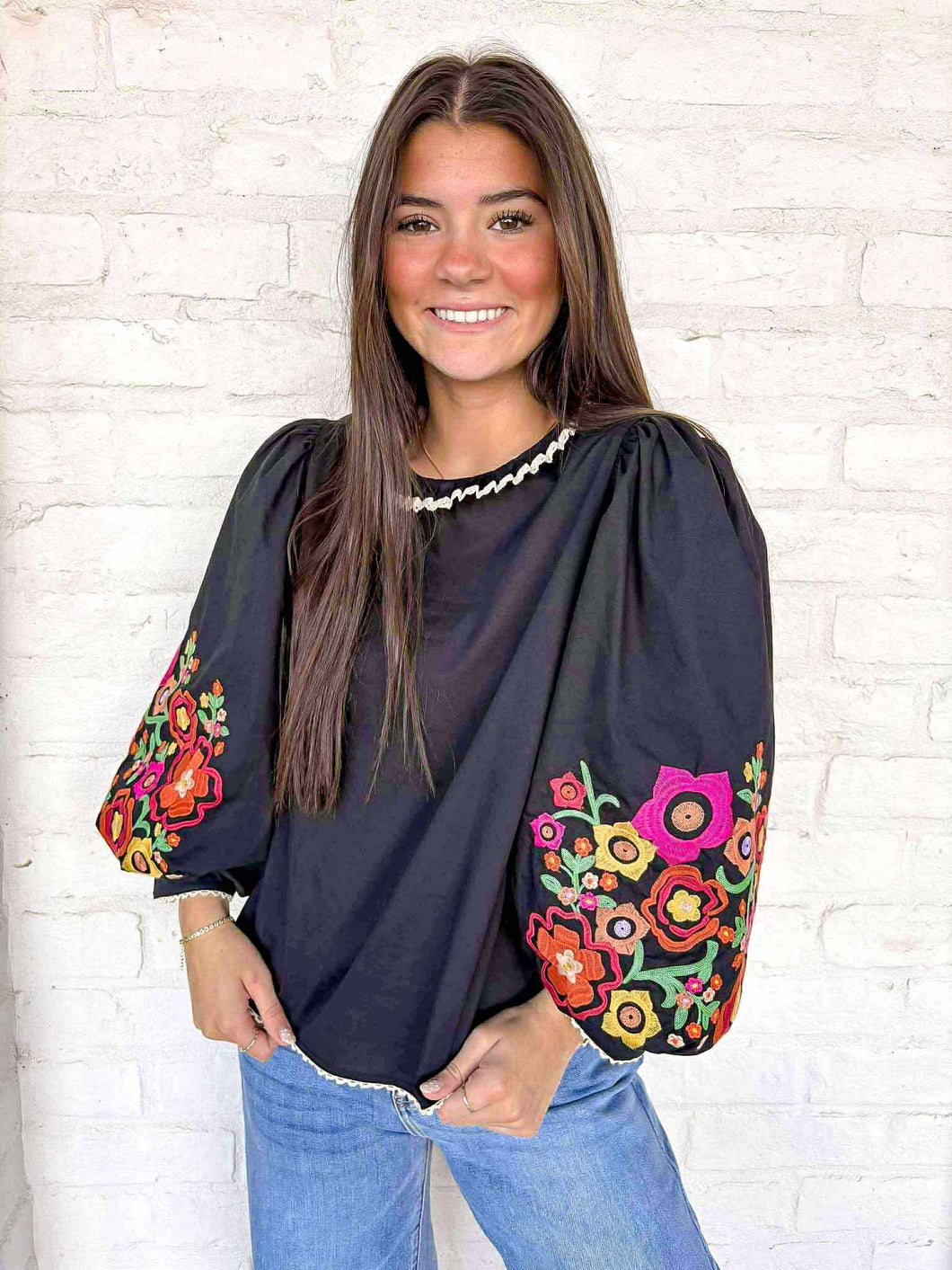 Sweetest Direction Black Puff Sleeve Top