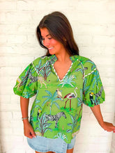 Load image into Gallery viewer, THML Animals Of Wonder Green Top