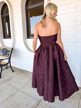 Load image into Gallery viewer, Embossed Babe Burgundy Dress