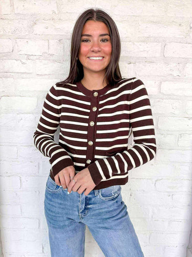 Beyond Me Brown Cardigan Top
