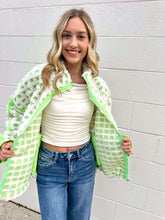 Load image into Gallery viewer, Check Your Actions Cream &amp; Green Jacket