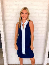 Load image into Gallery viewer, Dear Miss Navy Linen Dress
