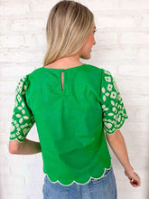 Load image into Gallery viewer, THML Lovers Move Green Top