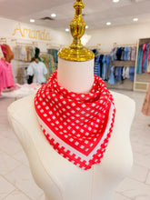 Load image into Gallery viewer, Red Gingham Square Scarf