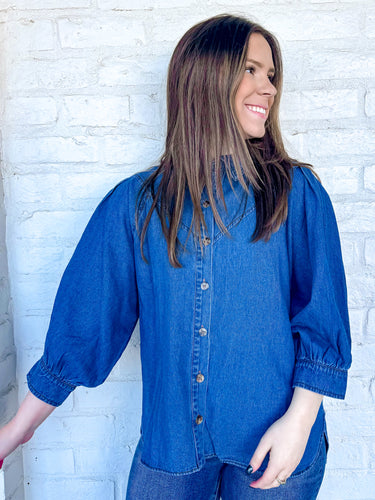 Taking Compliments Denim Top