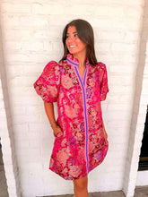Load image into Gallery viewer, Small Talk Magenta Jacquard Dress