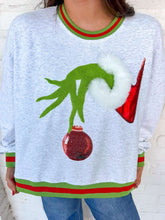 Load image into Gallery viewer, Jordan Amanda Christmas Grinch Hand &amp; Ornament Sweatshirt