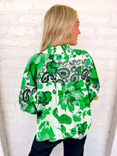 Load image into Gallery viewer, Paisley Print Floral Green Top