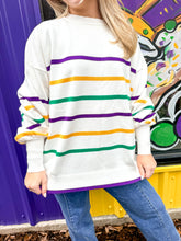 Load image into Gallery viewer, Lundi Gras White Stripe Top