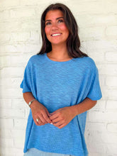 Load image into Gallery viewer, Sunset Stroll Cornflower Blue Oversized Top