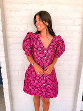 Load image into Gallery viewer, Poppy Love Pink Jacquard Dress