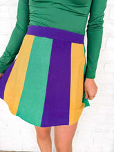 Load image into Gallery viewer, Mardi Gras Vertical Color Block Sweater Skirt
