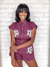 Load image into Gallery viewer, Queen Of Sparkles Texas A&amp;M Romper