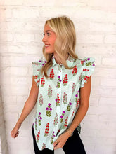 Load image into Gallery viewer, Floral Features Mint Mix Top