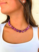 Load image into Gallery viewer, Resin Round Purple Necklace