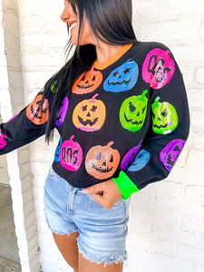 Queen Of Sparkles Black O Lantern Sweatshirt